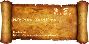 Mózes Balázs névjegykártya